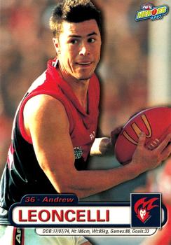 2001 ESP AFL Heroes #89 Andrew Leoncelli Front